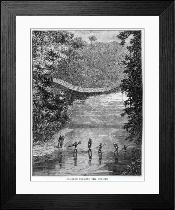 Framed Print : Crossing the Lulindi, Verney Lovett Cameron (1844-94) Framed Print : Crossing the Lulindi, Verney Lovett Cameron (1844-94)