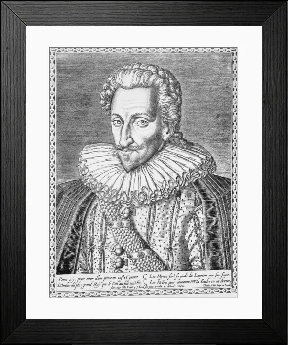 Framed Print : Henri IV of France as King of Navarre, 1589. Artist: Theodore de Bry Framed Print : Henri IV of France as King of Navarre, 1589. Artist: Theodore de Bry