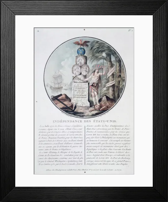 Framed Print : Independence of the United States, 1786. Artist: L Roger Framed Print : Independence of the United States, 1786. Artist: L Roger