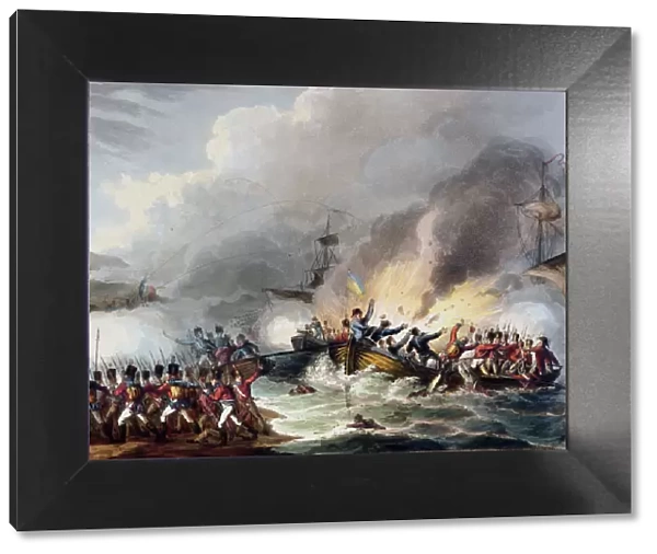 Landing of the British Troops in Egypt, March 1801, 1815. Artist: Thomas Sutherland