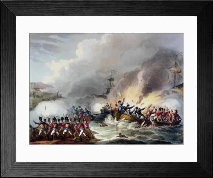 Framed Print : Landing of the British Troops in Egypt, March 1801, 1815. Artist: Thomas Sutherland Framed Print : Landing of the British Troops in Egypt, March 1801, 1815. Artist: Thomas Sutherland