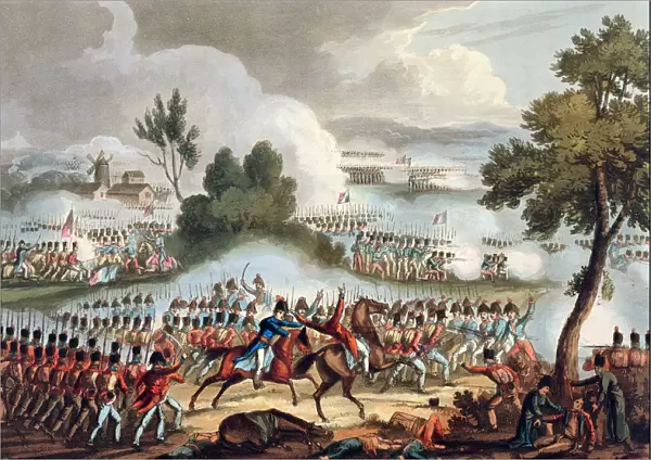 The Left Wing of the British army in Action at the Battle of Waterloo, June 18th 1815 Artist