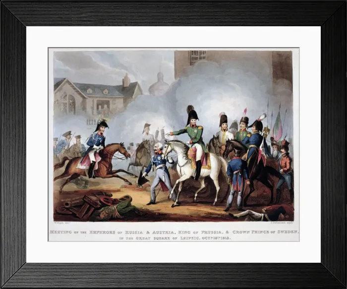 Framed Print : The Allied commanders at Leipzig, 1813 (1815). Artist: Thomas Sutherland Framed Print : The Allied commanders at Leipzig, 1813 (1815). Artist: Thomas Sutherland