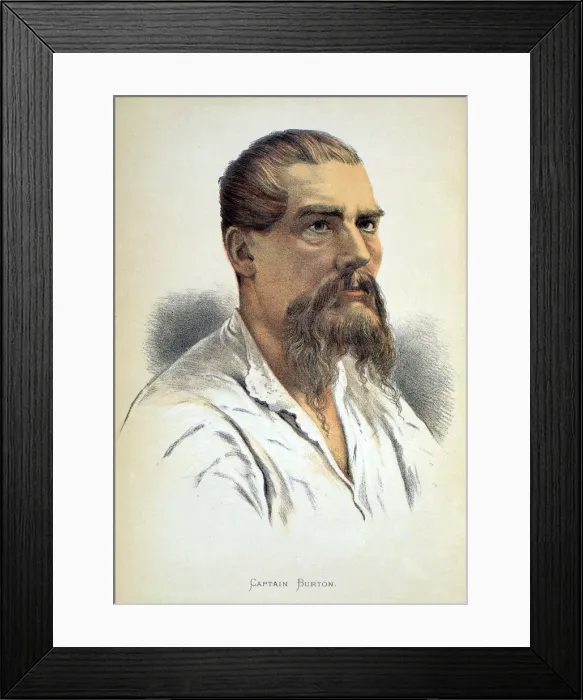 Framed Print : Sir Richard Francis Burton, British explorer, late 19th century Framed Print : Sir Richard Francis Burton, British explorer, late 19th century