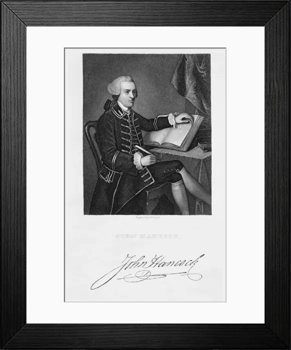Framed Print : John Hancock, American statesman, (19th century). Artist: John B Forrest Framed Print : John Hancock, American statesman, (19th century). Artist: John B Forrest