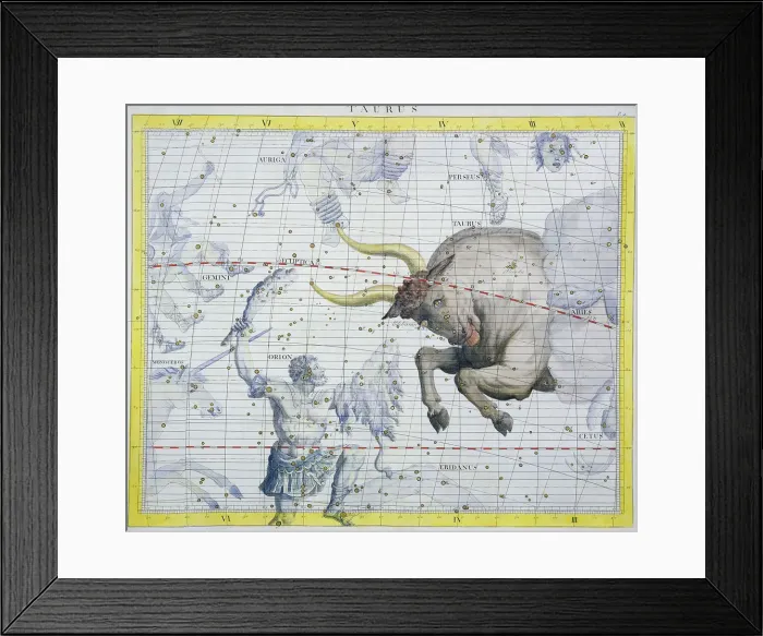 Framed Print : Constellation of Taurus, 1729 Framed Print : Constellation of Taurus, 1729