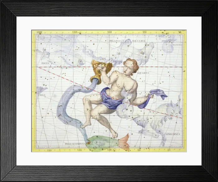 Framed Print : Constellation of Aquarius, 1729 Framed Print : Constellation of Aquarius, 1729