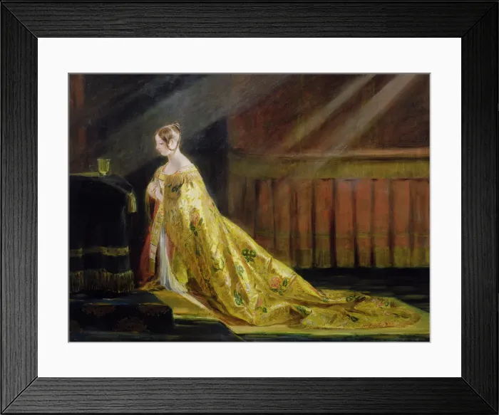 Framed Print : Queen Victoria in her Coronation Robe, 1838. Artist: Charles Robert Leslie Framed Print : Queen Victoria in her Coronation Robe, 1838. Artist: Charles Robert Leslie