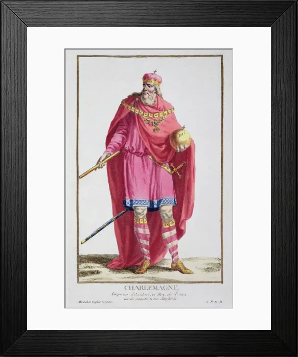 Framed Print : Charlemagne, King of the Franks, (1780). Artist: Pierre Duflos Framed Print : Charlemagne, King of the Franks, (1780). Artist: Pierre Duflos