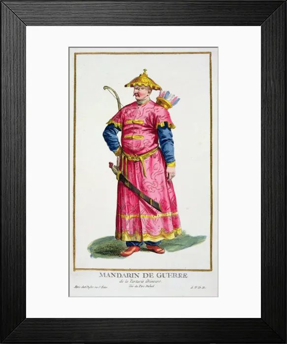 Framed Print : A Mandarin warlord, 1780. Artist: Pierre Duflos Framed Print : A Mandarin warlord, 1780. Artist: Pierre Duflos