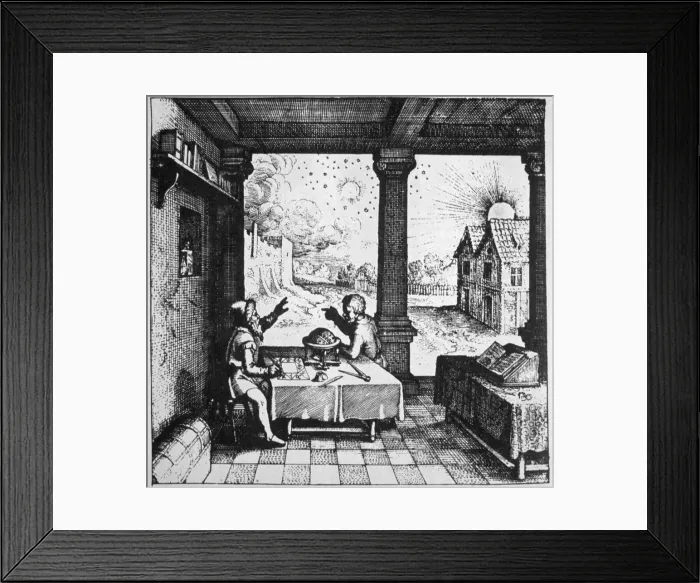 Framed Print : An astrologer casting a horoscope, 1617 (late 19th century) Framed Print : An astrologer casting a horoscope, 1617 (late 19th century)