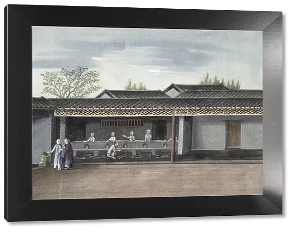 Drying tea leaves, China, 19th century
