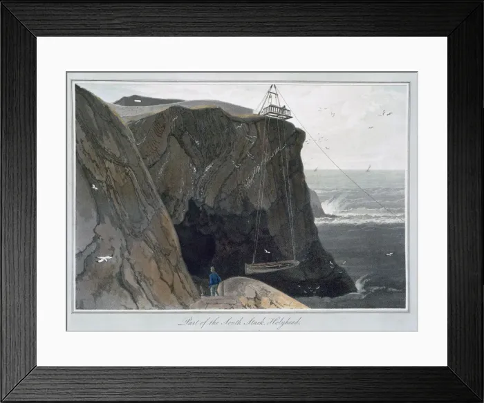 Framed Print : Part of the South Stack, Holyhead, Anglesey, Wales, 1829. Artist: William Daniell Framed Print : Part of the South Stack, Holyhead, Anglesey, Wales, 1829. Artist: William Daniell