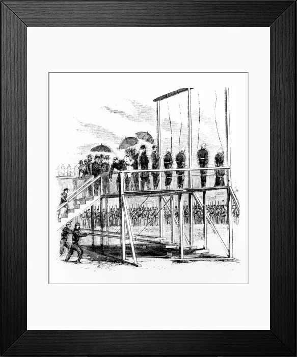 Framed Print : Hanging of the Lincoln assassination conspirators, Washington DC, USA, 7th July, 1865 Framed Print : Hanging of the Lincoln assassination conspirators, Washington DC, USA, 7th July, 1865