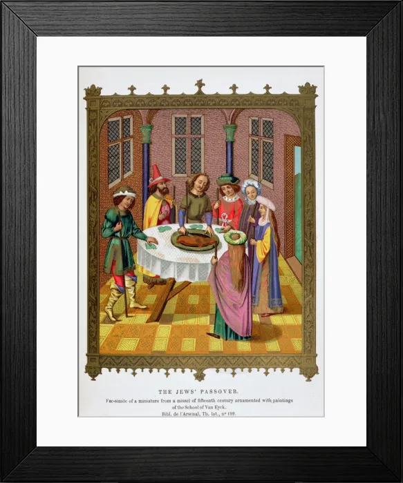 Framed Print : The Jews Passover, 15th century Framed Print : The Jews Passover, 15th century