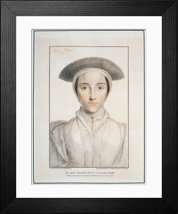 Framed Print : Anne of Cleves, 1539, (1796). Artist: Francesco Bartolozzi Framed Print : Anne of Cleves, 1539, (1796). Artist: Francesco Bartolozzi