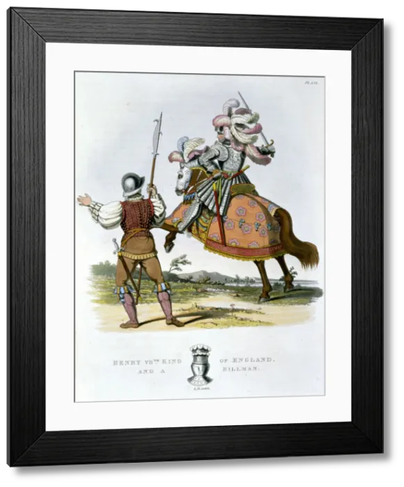Framed Print : Henry VII, King of England, and a billman, (1824) Framed Print : Henry VII, King of England, and a billman, (1824)