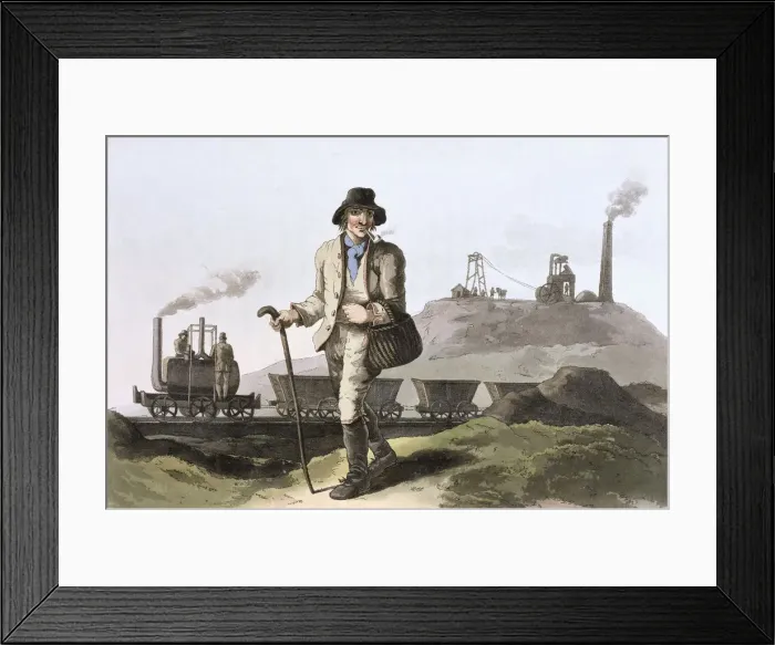 Framed Print : Blenkinsop steam locomotive at Middleton colliery near Leeds, West Yorkshire, 1814 Framed Print : Blenkinsop steam locomotive at Middleton colliery near Leeds, West Yorkshire, 1814