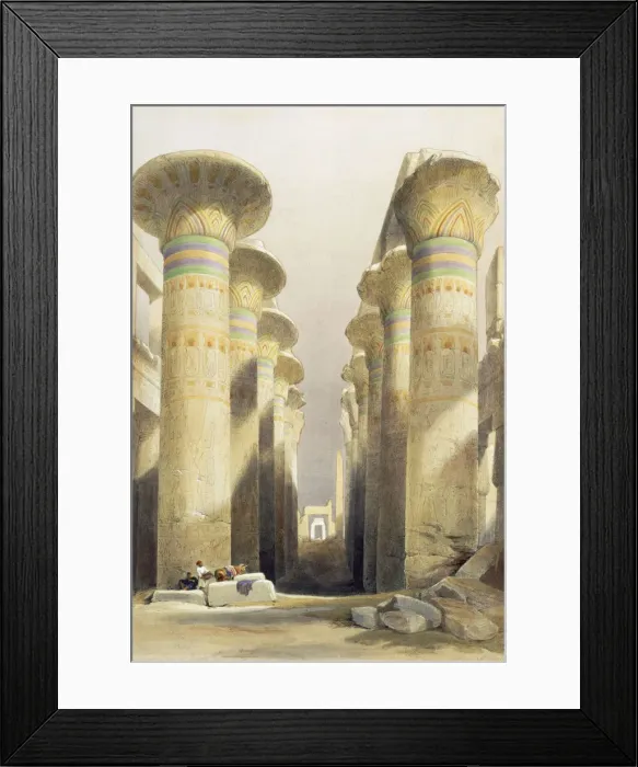 Framed Print : Central avenue of the Great Hall of Columns, Karnak, Egypt, 19th century. Artist Framed Print : Central avenue of the Great Hall of Columns, Karnak, Egypt, 19th century. Artist