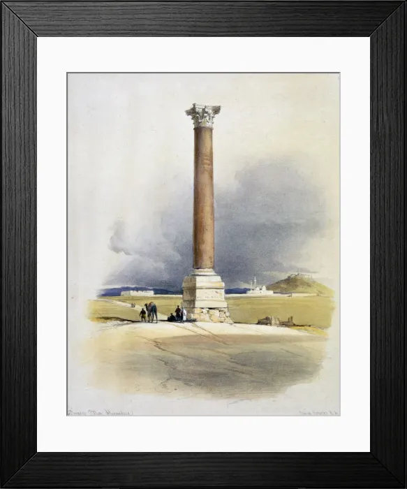 Framed Print : Pompeys Pillar, Alexandria, Egypt, 19th century. Artist: David Roberts Framed Print : Pompeys Pillar, Alexandria, Egypt, 19th century. Artist: David Roberts