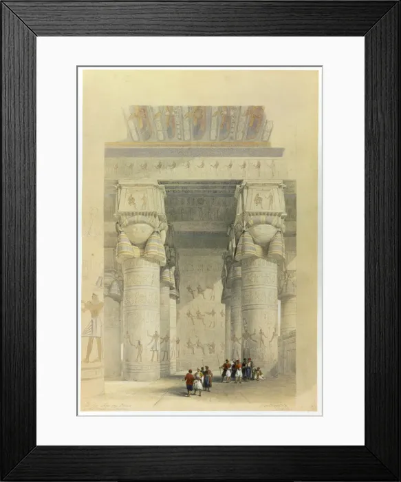 Framed Print : View from under the portico of the Temple at Denderah, Egypt, 19th century. Artist Framed Print : View from under the portico of the Temple at Denderah, Egypt, 19th century. Artist