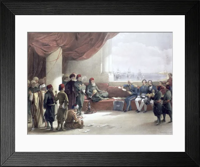 Framed Print : Interview with the Viceroy of Egypt at his palace, Alexandria, Egypt, May 12th 1839, (19th century) Framed Print : Interview with the Viceroy of Egypt at his palace, Alexandria, Egypt, May 12th 1839, (19th century)