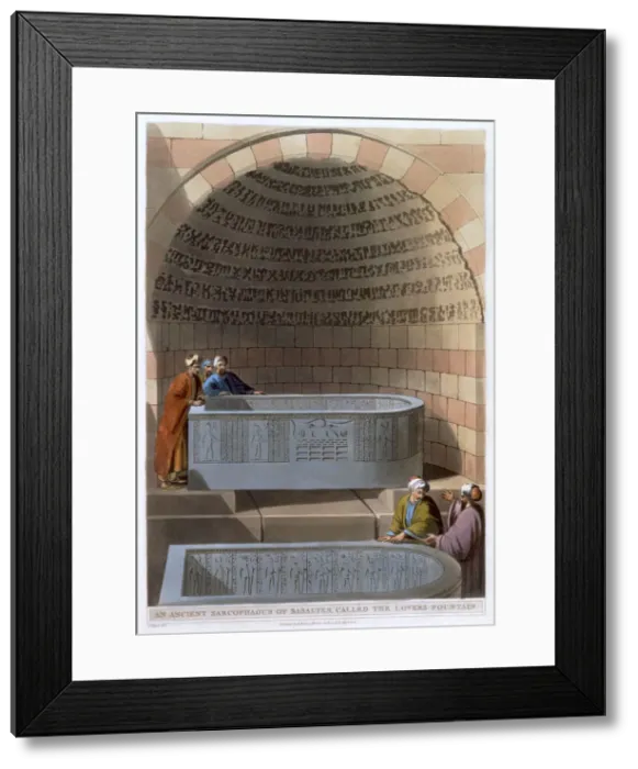 Framed Print : An Ancient Sarcophagus of Basaltes, called the Lovers Fountain, 1802. Artist Framed Print : An Ancient Sarcophagus of Basaltes, called the Lovers Fountain, 1802. Artist