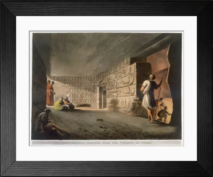 Framed Print : Subterranean Chamber near the Pyramids at Giza, 1802. Artist: Thomas Milton Framed Print : Subterranean Chamber near the Pyramids at Giza, 1802. Artist: Thomas Milton