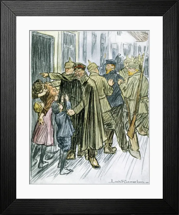 Framed Print : Husbands and Fathers, 1916. Artist: Louis Raemaekers Framed Print : Husbands and Fathers, 1916. Artist: Louis Raemaekers