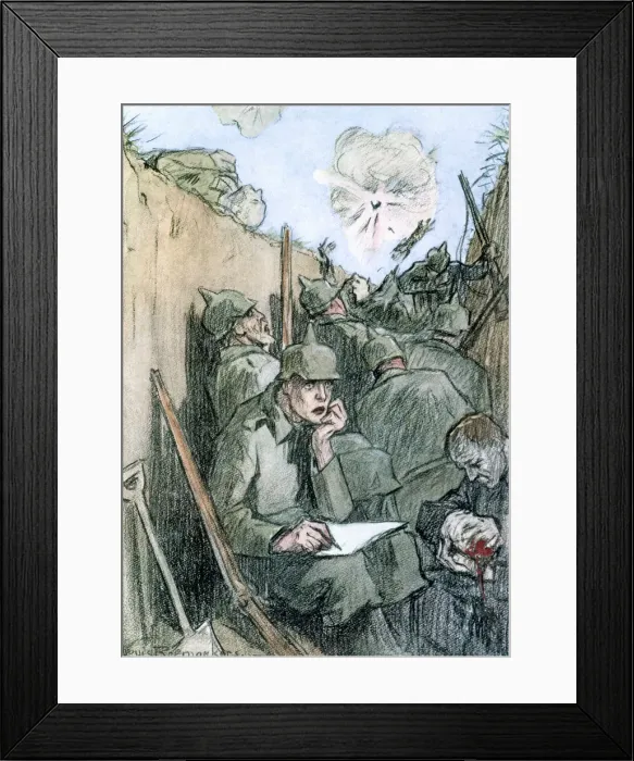 Framed Print : A Letter from the German Trenches, 1916. Artist: Louis Raemaekers Framed Print : A Letter from the German Trenches, 1916. Artist: Louis Raemaekers