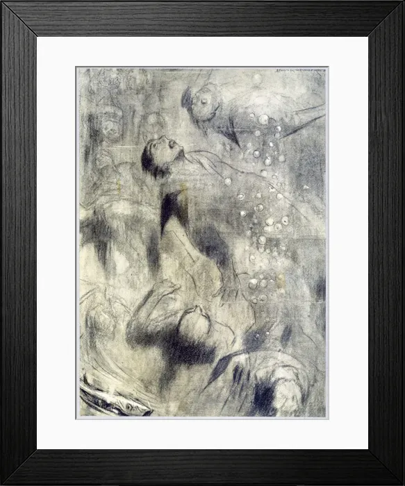 Framed Print : The Sea Mine, 1916. Artist: Louis Raemaekers Framed Print : The Sea Mine, 1916. Artist: Louis Raemaekers