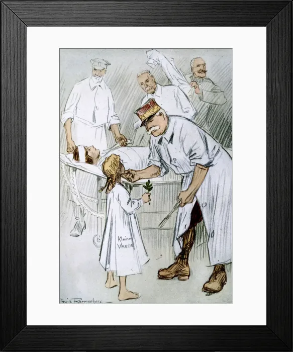 Framed Print : Peace and Intervention: German Militarism on the Allies Operating Table, 1916 Framed Print : Peace and Intervention: German Militarism on the Allies Operating Table, 1916