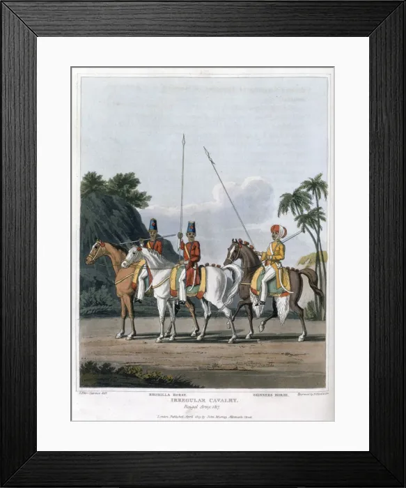Framed Print : Irregular Cavalry, Bengal Army 1817 (1819). Artist: Havell & Son Framed Print : Irregular Cavalry, Bengal Army 1817 (1819). Artist: Havell & Son