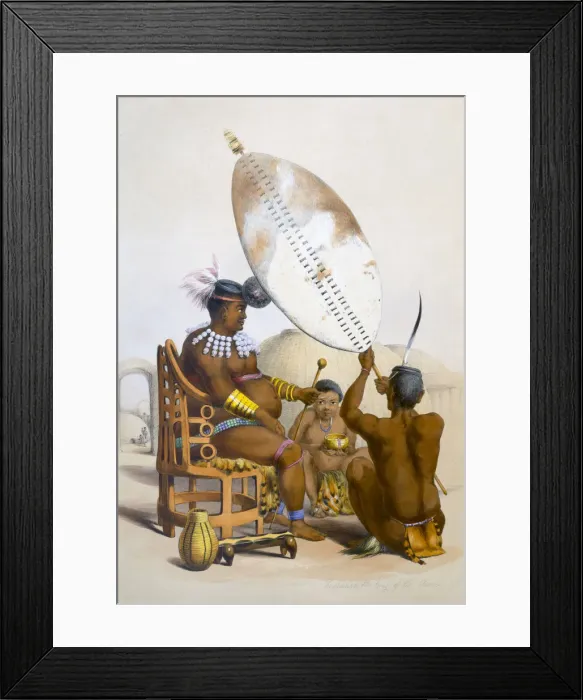 Framed Print : Umpanda the King of the Amazulu, 1849. Artist: George French Angas Framed Print : Umpanda the King of the Amazulu, 1849. Artist: George French Angas