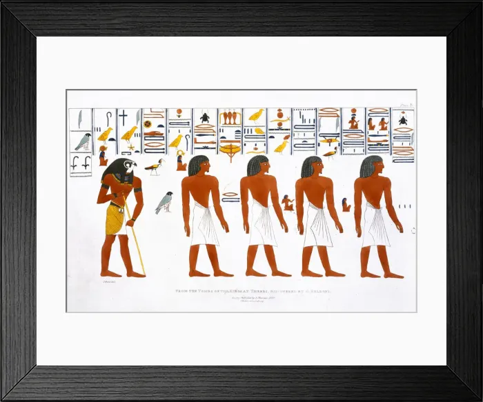 Framed Print : Murals from the Tombs of the Kings at Thebes, discovered by G Belzoni, 1820-1822 Framed Print : Murals from the Tombs of the Kings at Thebes, discovered by G Belzoni, 1820-1822