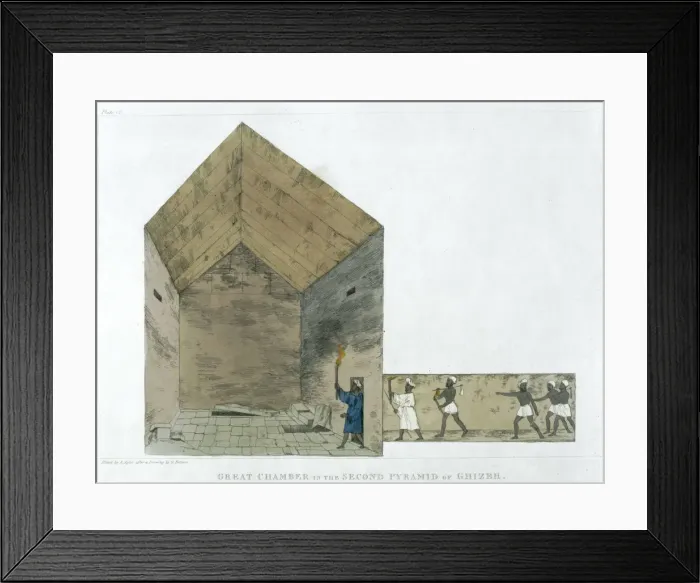 Framed Print : The Great Chamber in the Second pyramid of Ghizeh, discovered by Giovanni Belzoni, 1820-1822 Framed Print : The Great Chamber in the Second pyramid of Ghizeh, discovered by Giovanni Belzoni, 1820-1822
