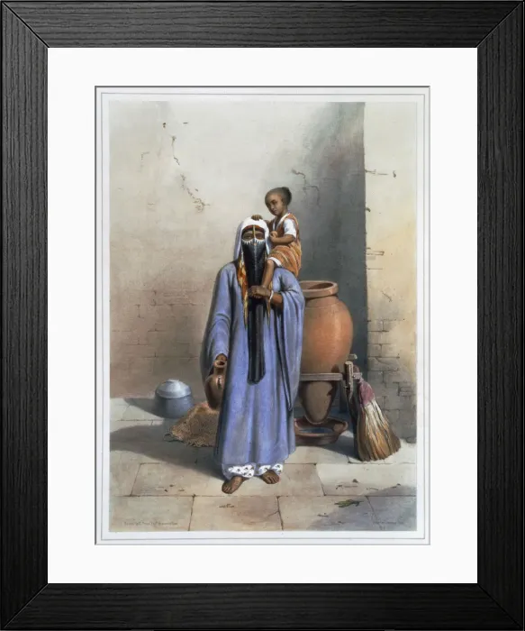 Framed Print : Fellah woman and child, 1848. Artist: Charles Bour Framed Print : Fellah woman and child, 1848. Artist: Charles Bour