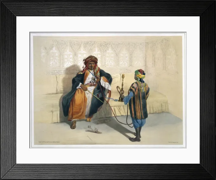 Framed Print : An Arab sheikh smoking, 1848. Artist: Saint Germain Framed Print : An Arab sheikh smoking, 1848. Artist: Saint Germain