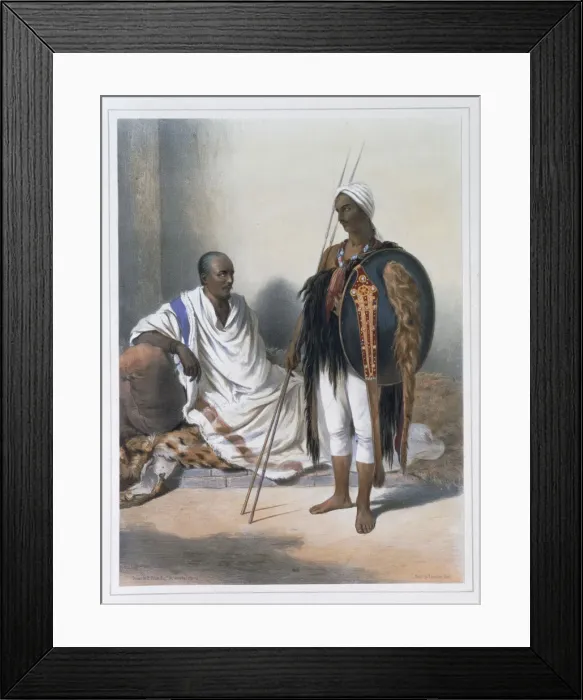 Framed Print : Abyssinian priest and warrior, 1848. Artist: Lemoine Framed Print : Abyssinian priest and warrior, 1848. Artist: Lemoine