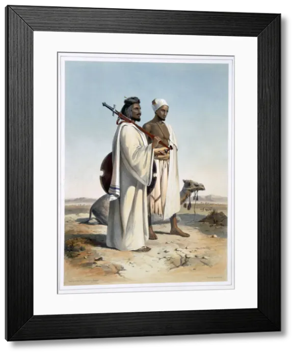 Framed Print : The Ababda, nomads of the eastern Thebaid Desert, 1848. Artist: Freeman