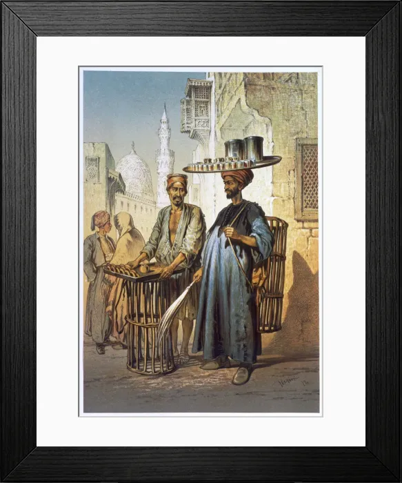 Framed Print : The tea seller, 1862. Artist: Amadeo Preziosi Framed Print : The tea seller, 1862. Artist: Amadeo Preziosi