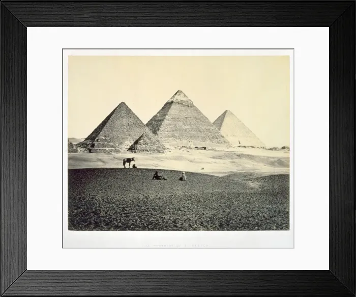Framed Print : The Pyramids of El-Geezeh from the South West, Egypt, 1858. Artist: Francis Frith Framed Print : The Pyramids of El-Geezeh from the South West, Egypt, 1858. Artist: Francis Frith