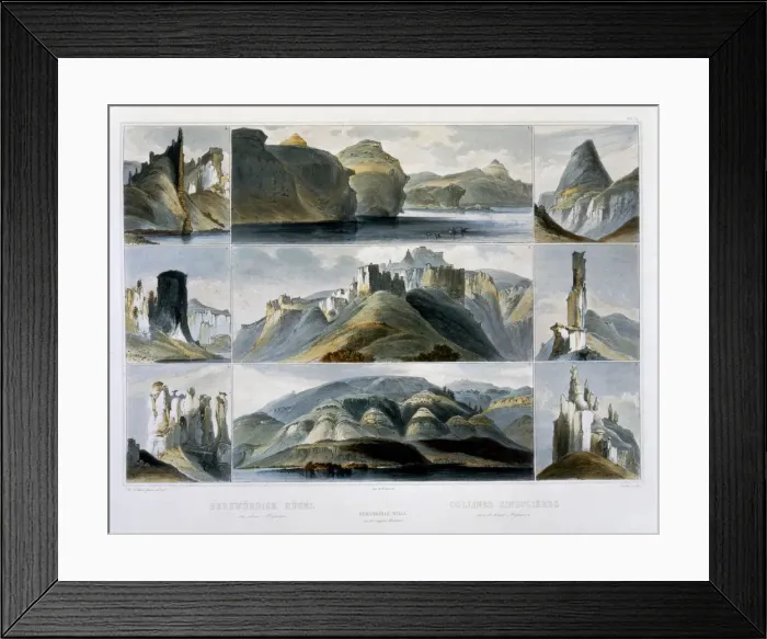 Framed Print : Remarkable Hills on the Upper Missouri, 1844. Artist: Friedrich Salathe Framed Print : Remarkable Hills on the Upper Missouri, 1844. Artist: Friedrich Salathe