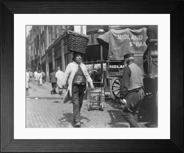 Framed Print : Fish porters at Billingsgate Market, London, 1893. Artist: Paul Martin