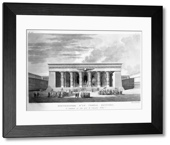 Framed Print : Artists recreation of a large Egyptian temple, 1799. Artist: Pierre Nicolas Ransonette Framed Print : Artists recreation of a large Egyptian temple, 1799. Artist: Pierre Nicolas Ransonette