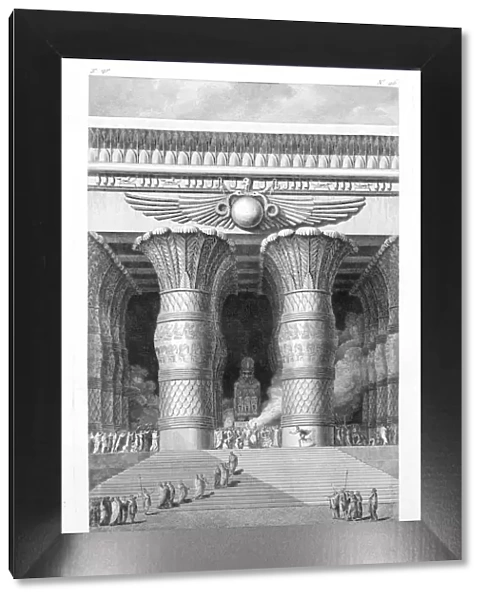 Artists recreation of a large Egyptian temple, 1799. Artist: Pierre Nicolas Ransonette