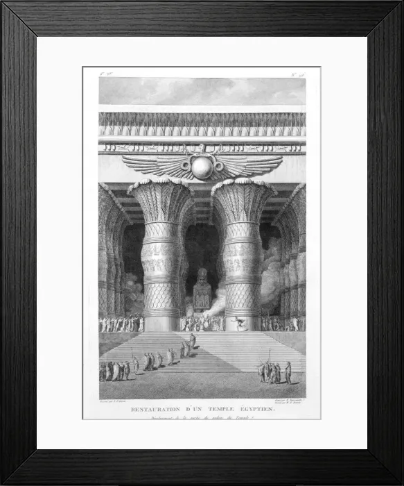 Framed Print : Artists recreation of a large Egyptian temple, 1799. Artist: Pierre Nicolas Ransonette
