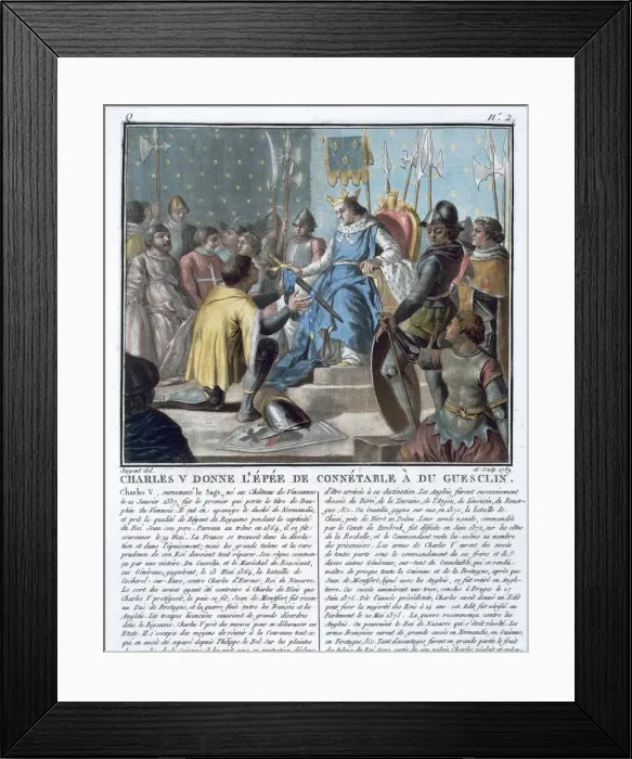 Framed Print : Charles V Presents the Epee of the High Constable to Du Guesclin, 1370 (1789) Framed Print : Charles V Presents the Epee of the High Constable to Du Guesclin, 1370 (1789)