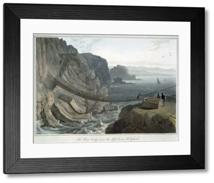 Framed Print : The Rope Bridge near the Lighthouse, Holyhead, Anglesey, Wales, 1829. Artist Framed Print : The Rope Bridge near the Lighthouse, Holyhead, Anglesey, Wales, 1829. Artist