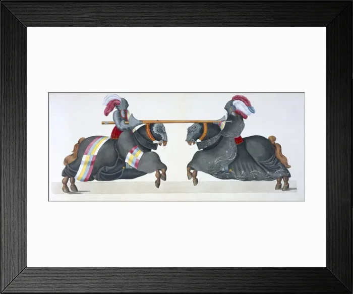 Framed Print : Two knights jousting at a tournament, 1842. Artist: Friedrich Martin von Reibisch Framed Print : Two knights jousting at a tournament, 1842. Artist: Friedrich Martin von Reibisch